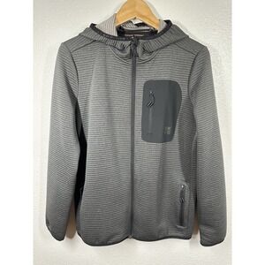 Alaskan Hardgear Jacket Mens Medium Gray Hooded Full Zip Outdoor Performance